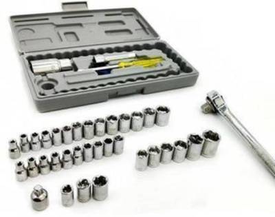 UKRAINEZ 40 PCS Combination Socket Wrench Set AA-40, 40 in 1 Screw Driver Set 40 in 1 Screw Driver Set PCS Automobile Motorcycle Tool Box Set Single Sided Socket Wrench