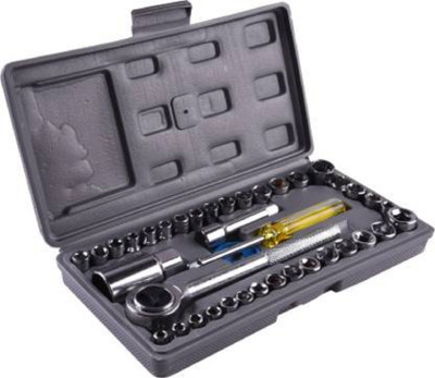 UKRAINEZ 40 PCS Combination Socket Wrench Set AA-62, 40 PCS Wrench set Combination Socket Wrench Tool Screwdriver Set with Box -40 Pcs set Single Sided Socket Wrench(Pack of 1)