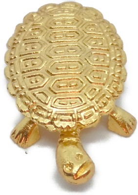 Naeva Vastu Feng Shui Tortoise Turtle with Metal Plate-Copper (Golden Color) Wish Fulfillment Brass Yantra(Pack of 1)