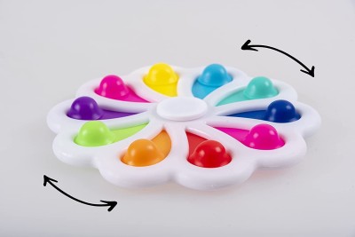 Shatchi Pop It Geometry/Animal Keyring Bubble Fidget Simple Dimple Spinner(Multicolor)