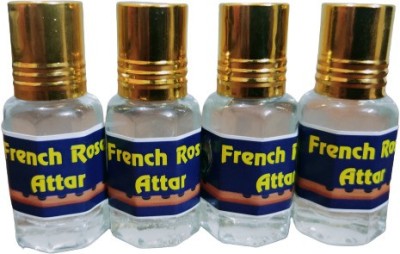Gladify FRENCH ROSE ATTAR (A PACK OF 4 BOTTLES 6ML EACH) Floral Attar(Natural)