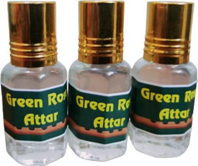 Gladify GREEN ROSE ATTAR (A PACK OF 3 BOTTLES @ 6ML EACH) Floral Attar(Natural)
