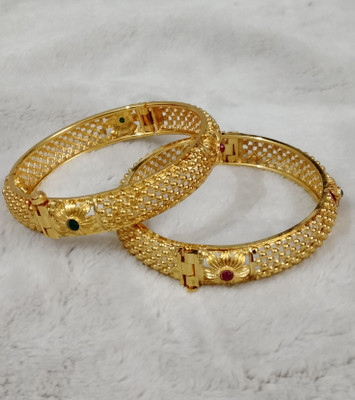 Shree Enterprises Brass Gold-plated Bangle Set(Pack of 2)