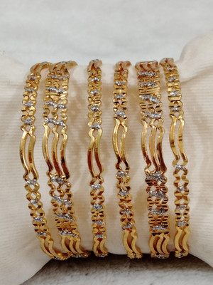 Shree Enterprises Brass Gold-plated Bangle Set(Pack of 6)
