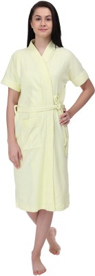 Red Rose Yellow XXL Bath Robe(1 Plain Bathrobe, For: Women, Yellow)