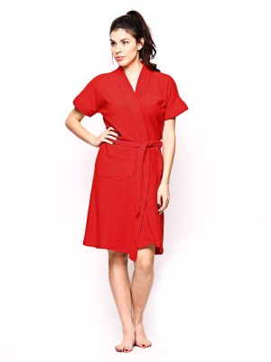 Red Rose Red XL Bath Robe(1 Plain Bathrobe, For: Women, Red)