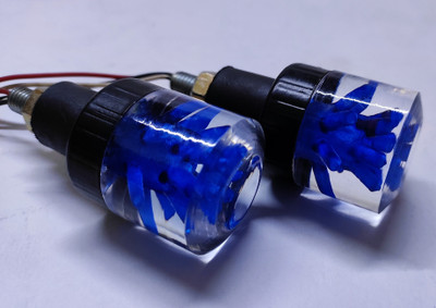 ULTRAWAY Tree Crystal Handle Bar Light Indicator Universal Bike's (SET OF 2) Blue Bike Handlebar Weights(2 Blue)
