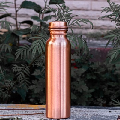 JMALL Pure Copper Water Bottle 1 Liter - Leak Proof Design Ayurveda Health Benefits 1000 ml Bottle(Pack of 1, Copper, Copper)