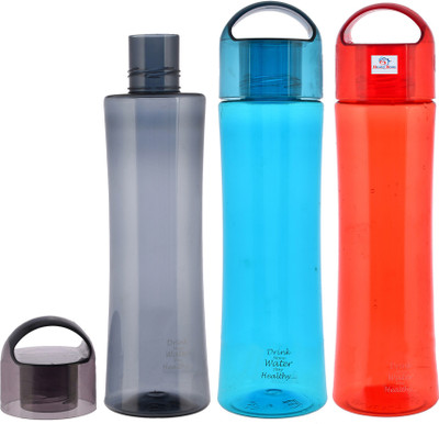 Heart Home 1000 ml Plastic Bottle(Pack of 3, Red, Blue, Grey)