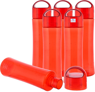 Heart Home 1000 ml Plastic Bottle(Pack of 6, Red)
