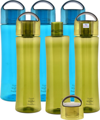 Heart Home 1000 ml Plastic Bottle(Pack of 6, Green, Blue)