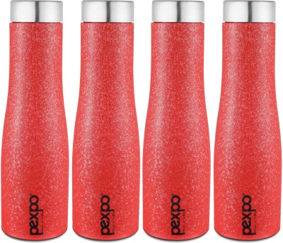pexpo 1000 ml Fridge and Refrigerator Stainless Steel Water Bottle, Monaco 1000 ml Bottle(Pack of 4, Red, Steel)