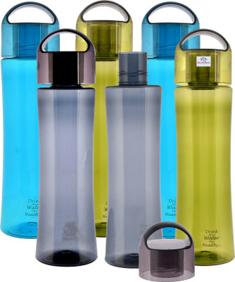 Heart Home 1000 ml Plastic Bottle(Pack of 6, Blue, Green, Grey)