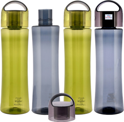Heart Home 1000 ml Plastic Bottle(Pack of 4, Green, Grey)