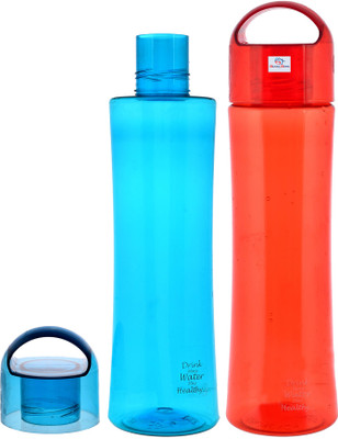 Heart Home 1000 ml Plastic Bottle(Pack of 2, Red, Blue)