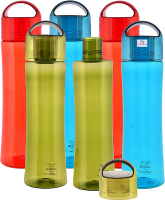 Heart Home 1000 ml Plastic Bottle(Pack of 6, Red, Blue, Green)