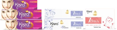 KISRA Pimple Care Cream for (Acne, Pimple and Dark Spot) + 7Days Premium Anti Wrinkle | Pimples | Acne & Whitening Skin Care Treatment(4 Items in the set)