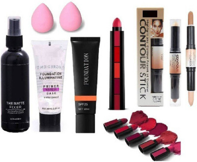 homedropsy CONTOUR STICK HIGHLIGHTER WITH GLAMOROUS FACE MAKEUP COMBO + 5IN1MATTE LIPSTICK SET (7 Items in the set) (7 Items in the set)(7 Items in the set)