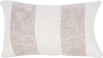 NUEVOSGHAR Striped Cushions Cover(Pack of 2, 35 cm*50 cm, Beige, White)