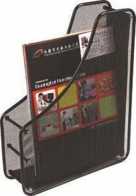 SOCHEP 1 Compartments METAL 1 TIER METAL MESH MAGAZINE STAND / DOCUMENT HOLDER / DESK ORGANIZER(Black)