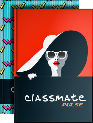 Classmate Pulse All Purpose Journal Hard Cover: A5 Notebook Single Line 192 Pages(Multicolor, Pack of 2)