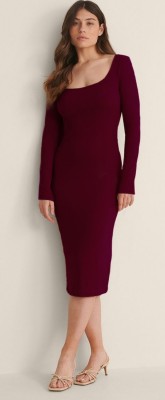 SIGHTBOMB Women Sheath Maroon Dress