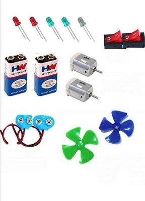 VITSZEE Science project working DIY model kit for students.battery,fan,motor,switch,LEDs Educational Electronic Hobby Kit