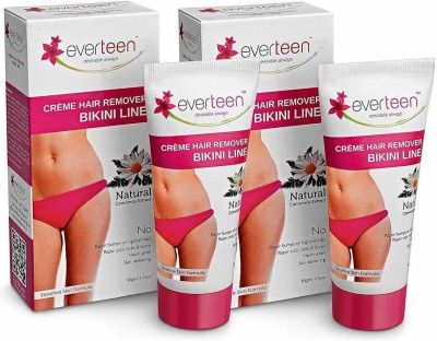 everteen Natural Bikini Line Hair Remover Creme for Women - 2 Packs Cream(100 g, Set of 2)