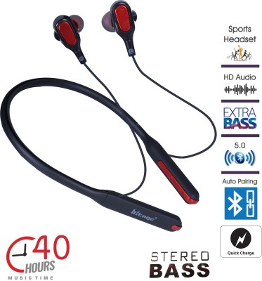 Hitage NBT-8572+ 42 Hours Music Time Wireless Neckband with Mic Bluetooth Headset Bluetooth Headset(Black, In the Ear)