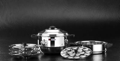 Butterfly Multi Purpose Steamer stainless Steel 2 Litre, 5 Piece, Silver Induction & Standard Idli Maker