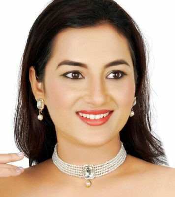 Sanwariya Jewels Metal White Jewellery Set(Pack of 1)