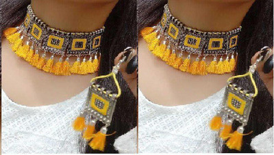 sihna creation Alloy Yellow Jewellery Set(Pack of 1)