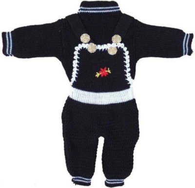 Depurika Baby Boys & Baby Girls Casual Sweater Dungaree(Black)