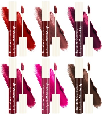 RONZILLE Matte Liquid Lipstick | Transferproof | Smudgeproof | Pigmented | Set of 6(Multicolor Shade A, 36 ml)