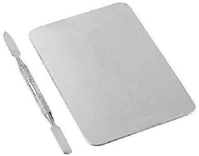 ShopCircuit Stainless Steel Makeup Palette Spatula Rectangle Shape Foundation Mixing Plate