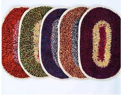 Vivek Handloom Cotton Door Mat(Multicolor, Medium, Pack of 5)