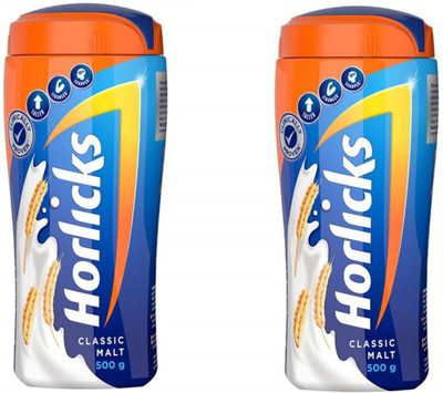 HORLICKS classic malt 500gm jar pack of 2(2 x 0.5 kg)