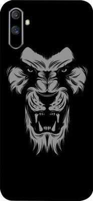 TJ CREATION Realme C3 Mobile Skin(Ultra Super Black Lion With High Matte Finish.)
