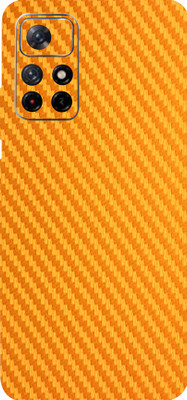 LAMHA REDMI NOTE 11T Mobile Skin(Ultra Super Golden Carbon Fiber With High Matte Finish.)