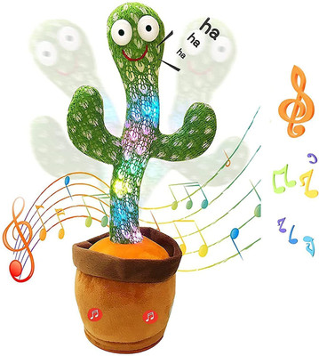 NPN Dancing Cactus with Lights Up Talking Singing Toy Education Toys for Kids(Green)