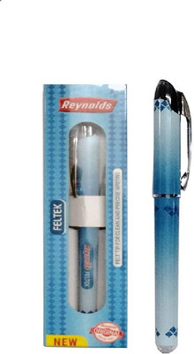 Reynolds Feltek Roller Ball Pen(Pack of 5, Ink Color - Blue)