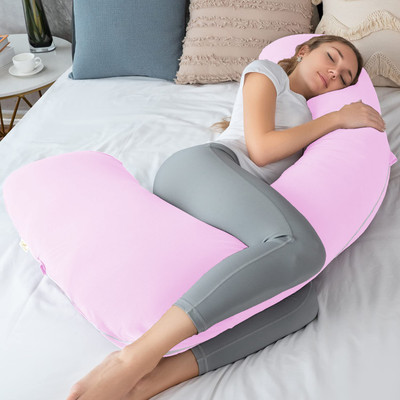 EVOL Upgrade Model Pregnancy Pillow Microfibre Solid Pregnancy Pillow Pack of 1(Pink)