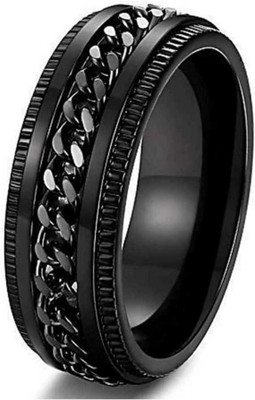 vien Stainless Steel Titanium Plated Chain Ring - Single Finger