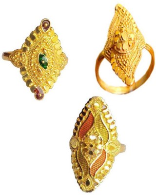 JEW-BB Metal Onyx Gold Plated Ring Set