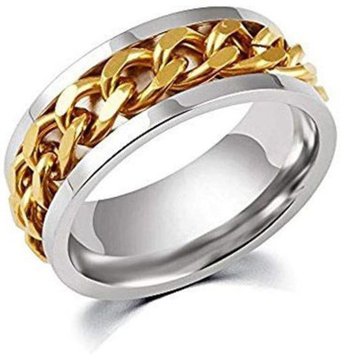 vien Stainless Steel Titanium Plated Chain Ring - Single Finger