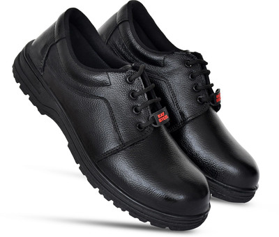 kay1steel Steel Toe Genuine Leather Safety Shoe(Black, S1, S1P, Size 7)