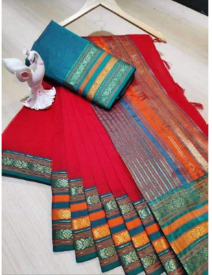 Vijay Laxmi Checkered Banarasi Art Silk Saree(Multicolor)
