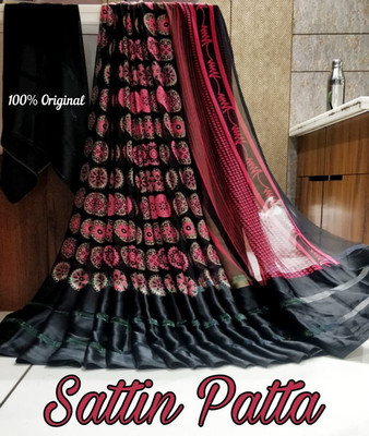 Sanjana Silks Printed Daily Wear Georgette Saree(Black)