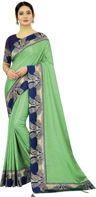 Pupo Woven Daily Wear Art Silk Saree(Light Green)