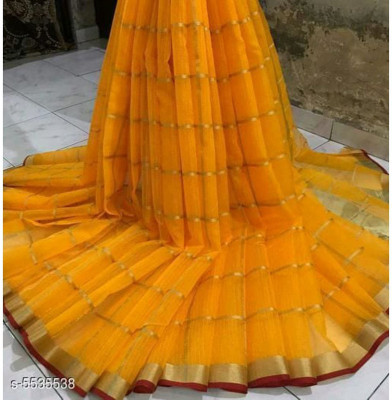 Vijay Laxmi Checkered Kanjivaram Silk Blend Saree(Multicolor)